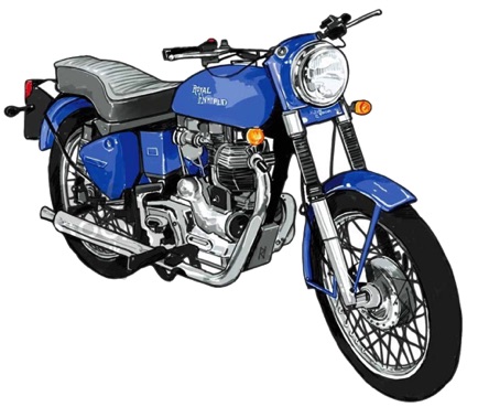 Enfield Bullet Motorcycle Sketch