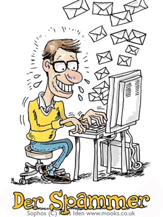 Email Spammer Cartoon