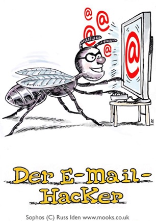 Email-Hacker Cartoon