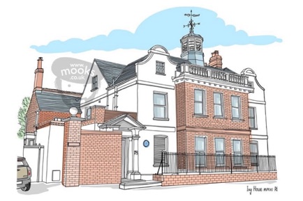 Alan Turing's House in Hampton Sketch