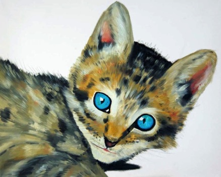 Kitten with Blue Eyes
Oil on Canvas